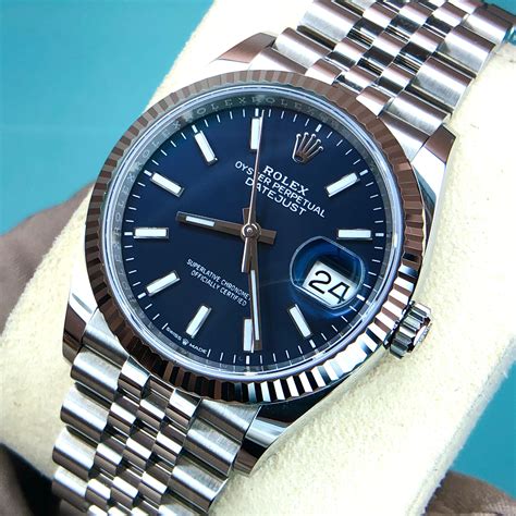 rolex just date blue